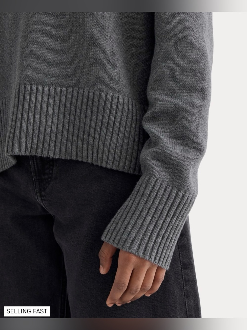 New Everlane The Boxy Sweater in Everyday Cotton Heathered Charcoal in Size M - Picture 11 of 12